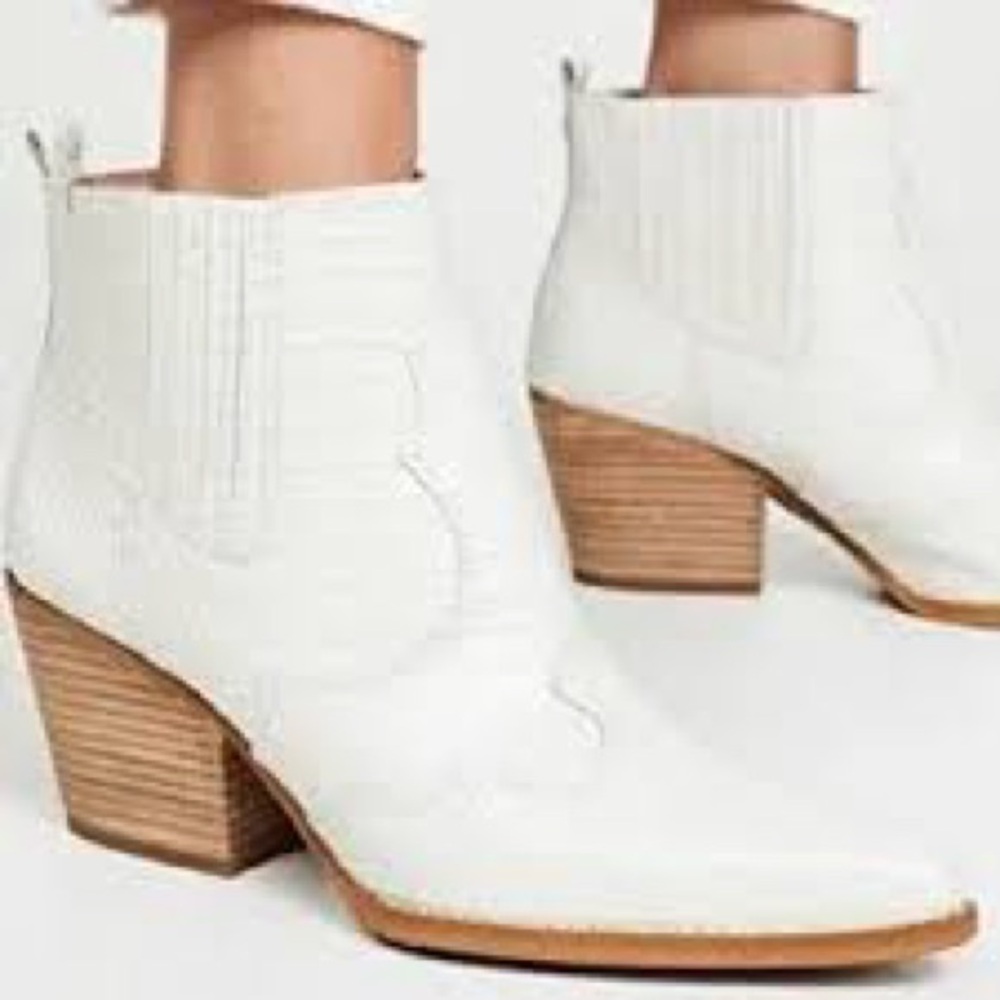 Sam Edelman White Ankle Boots